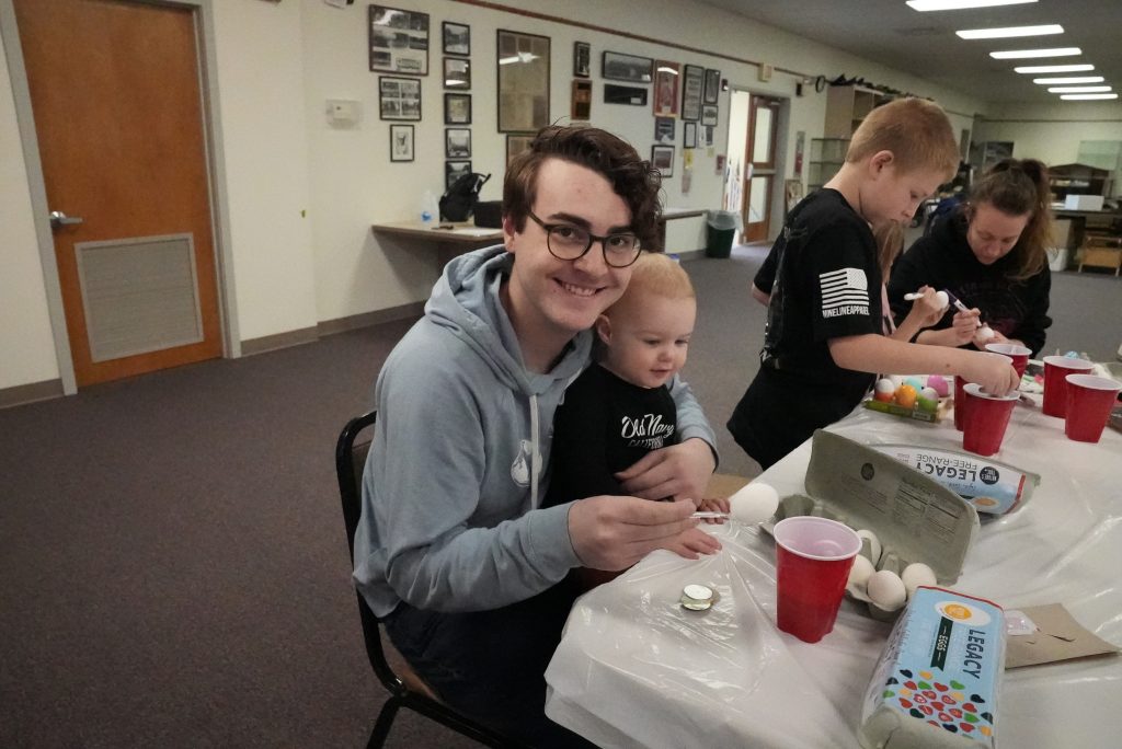 Paul and son at Egg Dying event

